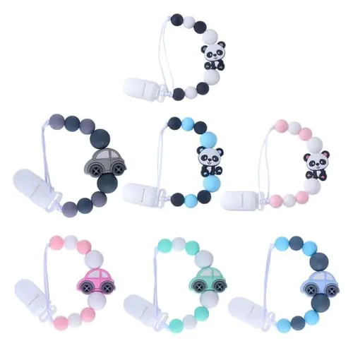 Baby Pacifier Clips Panda Pacifier Chain Holder for Soother Chew Toy Dummy Clips Baby Pacifier Clips Panda Pacifier Chain Holder for Soother Chew Toy Dummy Clips