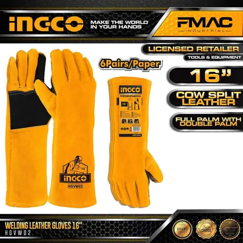 Ingco Welding Leather Gloves 16" HGVW02