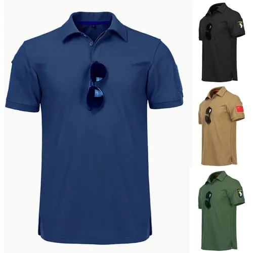 Mens Outdoor Quick-drying Solid Fashion Lapel short Sleeve Shirt Top Blouse