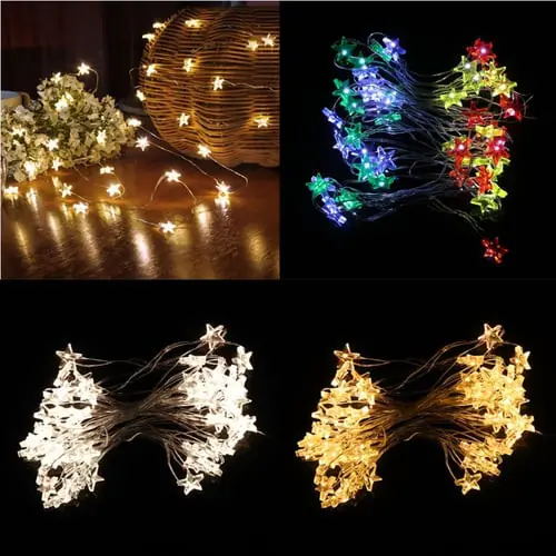 3m 30 LED Waterproof Stars Copper Wire Fairy String Lights Battery Operated Xmas Wedding Decor XIO