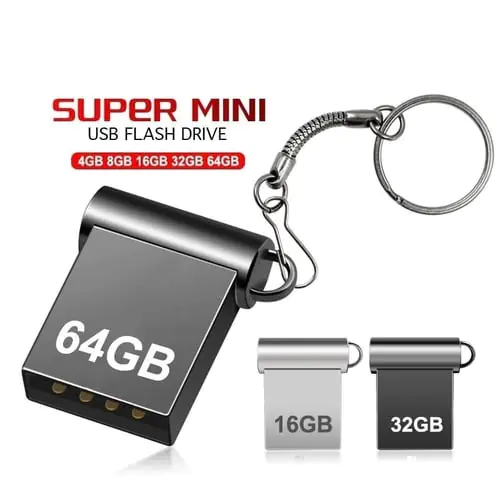 Super Mini Pen Drive Metal USB Flash Drive 4GB/8GB/16GB/32GB/64GB/128GB/256GB Pen Drive USB2.0 Tiny Memory Stick U Disk Cle USB