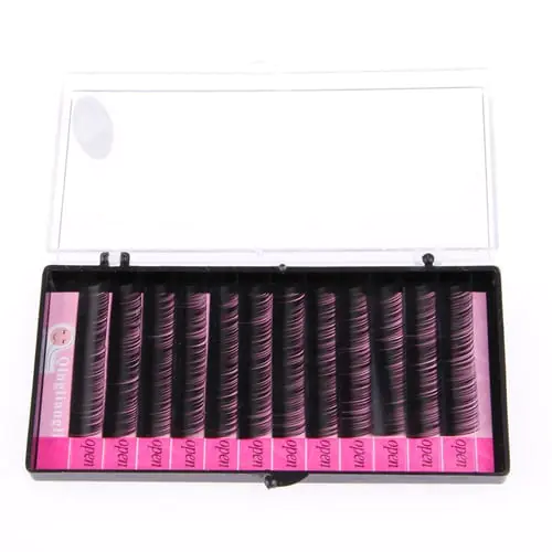 Black Fake False Faux Individual Tray Lash B C D J Curl 0.1mm Eyelash Extension