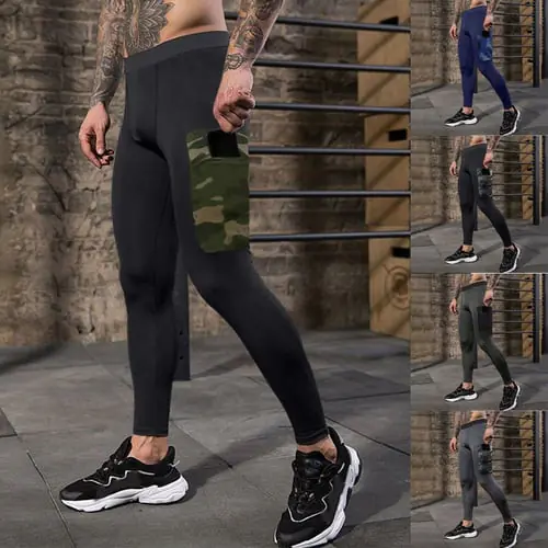 Men Training Bodybuilding Workout Fitness Long Pants Tight-drying Sports Pants