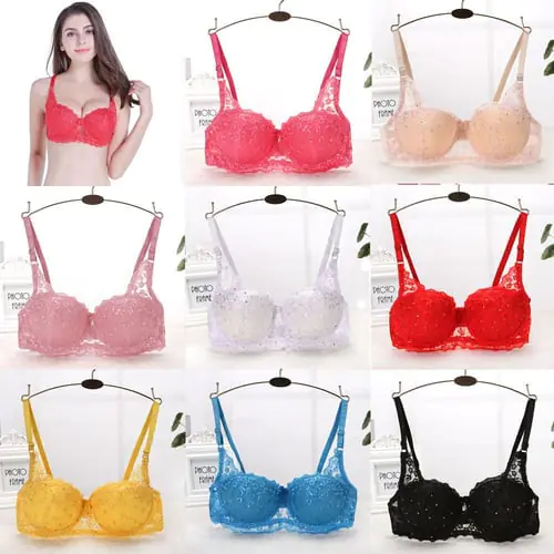 Women Push Up Deep V Ultrathin Underwire Padded Lace Brassiere Bra BG/38B