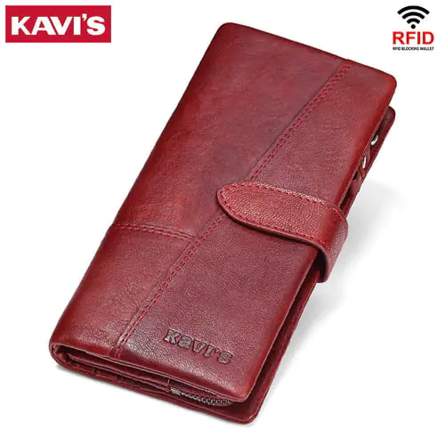 KAVIS Genuine Leather Women Wallet Female Long Clutch Lady Walet Portomonee Rfid Luxury Brand Money Bag Magic Zipper Coin Purse KAVIS Genuine Leather Women Wallet Female Long Clutch Lady Walet Portomonee Rfid Luxury Brand Money Bag Magic Zipper Coin Purse