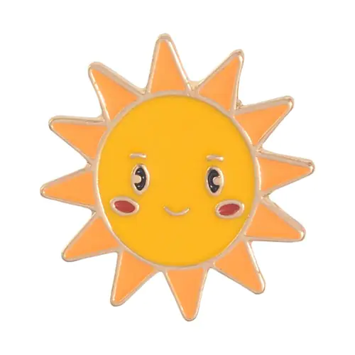 Cartoon Sun Moon Cloud Rainbow Enamel Brooch Pin Bag Collar Lapel Badge Jewelry
