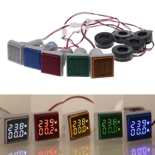 Square LED Digital Dual Display Voltmeter & Ammeter Voltage Gauge Current Meter Square LED Digital Dual Display Voltmeter & Ammeter Voltage Gauge Current Meter