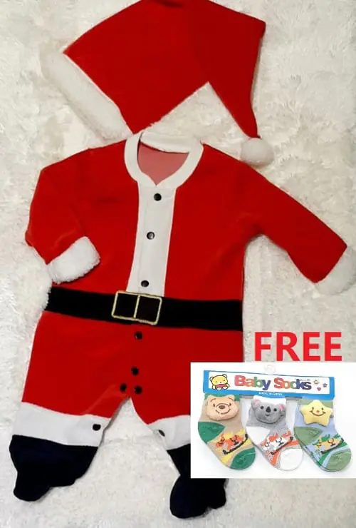 Necixs Baby Santa Velvet Turkey + FREE Baby Socks Set of 3