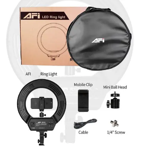 Afi Ring Light 14'' with Tripod for Mobile Cell Phone - FL2009/R115