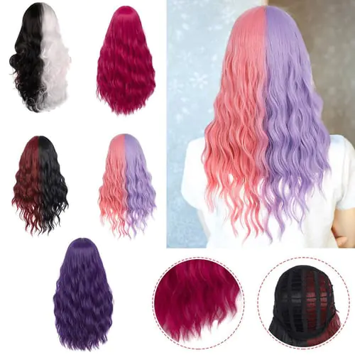 Ladies Wig, Wig Costume Halloween Cosplay Human Hair Wig, 26 Inch Curly Wig Shoulder Length, Suitable For Party Decoration Ladies Wig, Wig Costume Halloween Cosplay Human Hair Wig, 26 Inch Curly Wig Shoulder Length, Suitable For Party Decoration