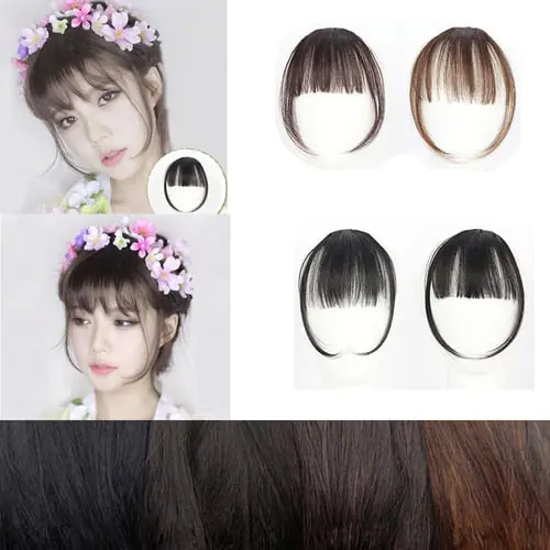 Pretty Girls Clip On Clip In Front Hair Fringe Hair Extension Piece Thin Pretty Girls Clip On Clip In Front Hair Fringe Hair Extension Piece Thin