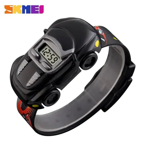 Skmei 5 Colors Children'S Electronic Watch Car Shape Calendar Watch For Boys And Girls