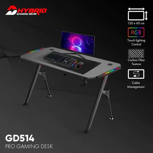 FANTECH DHYBRID GD514 RGB LED GAMING DESK FANTECH DHYBRID GD514 RGB LED GAMING DESK