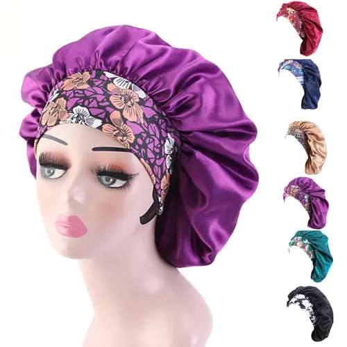 Women's Satin Printed Wide-brimmed Hair Band Sleep Cap Chemotherapy Hat Hair Cap Women's Satin Printed Wide-brimmed Hair Band Sleep Cap Chemotherapy Hat Hair Cap