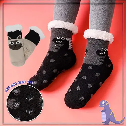 Cool Gift, Kids Slipper Socks Winter Warm Fleece