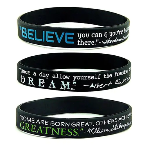 Dream Greatness Believe Silicone Rubber Bracelets Wristband Sport Motivational