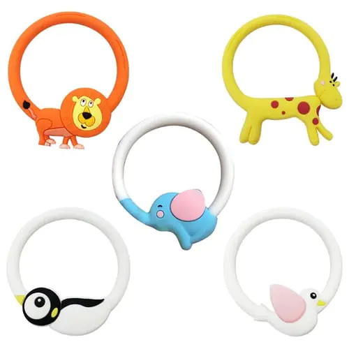 Baby Round Teether Molar Bar Bracelet Silicone Cartoon Animal Chewing Soother Baby Round Teether Molar Bar Bracelet Silicone Cartoon Animal Chewing Soother