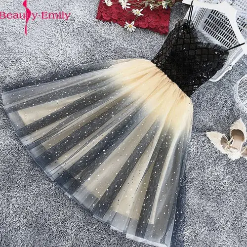 Beauty Emily Charming Sweetheart Sleeveless Tulle Short  Evening Dresses 2020 Sexy Strap Party Prom Gowns Vestidos De Gala