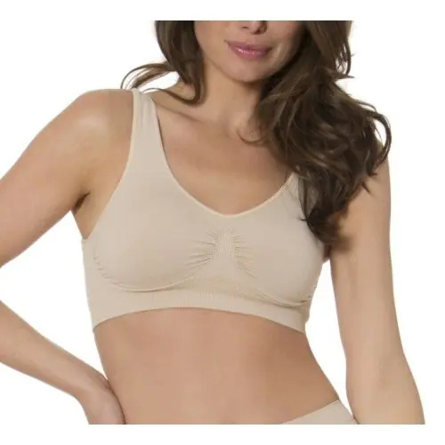 Johnny Grey, Women's Seamless Microfiber Sports Bra without Padding, Beige Johnny Grey, Women's Seamless Microfiber Sports Bra without Padding, Beige