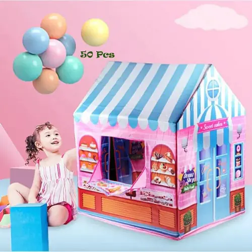 Cool Gift, Candy House, Tent Play House for Kids With 50Pcs Colored Ball Cool Gift, Candy House, Tent Play House for Kids With 50Pcs Colored Ball