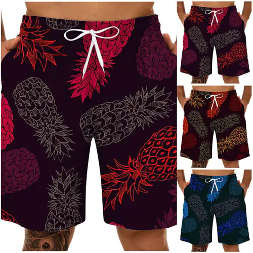 Men's Summer Leisure Sports Plus Size Dinosaur 3D Fun Print Shorts