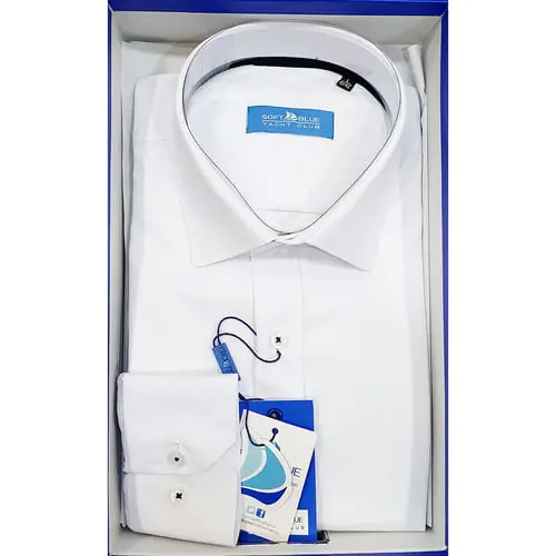Soft Blue Shirt For Men in White Soft Blue Shirt For Men in White