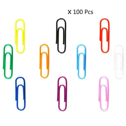 Cool Gift 100PCS/ Colored Paper Clips, 25 mm