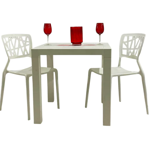 3MPlast The Canari Elegant and Cozy Family Gathering Set, Suitable Indoor and Outdoor, Set includes 2 Chairs and 75CM Squared Table 3MPlast The Canari Elegant and Cozy Family Gathering Set, Suitable Indoor and Outdoor, Set includes 2 Chairs and 75CM Squared Table