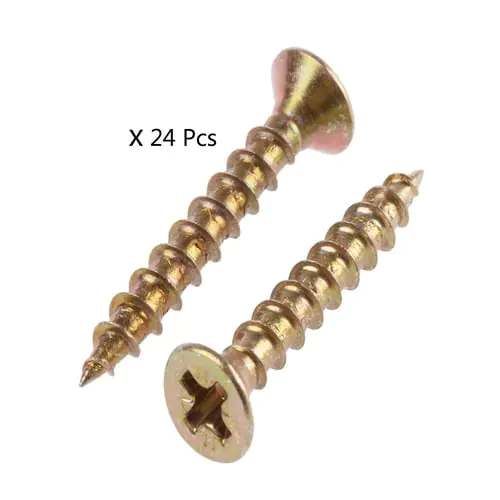 Cool Gift 24PCS/ Trim Head Screws, Yellow Zinc, 3 X 30 mm Cool Gift 24PCS/ Trim Head Screws, Yellow Zinc, 3 X 30 mm