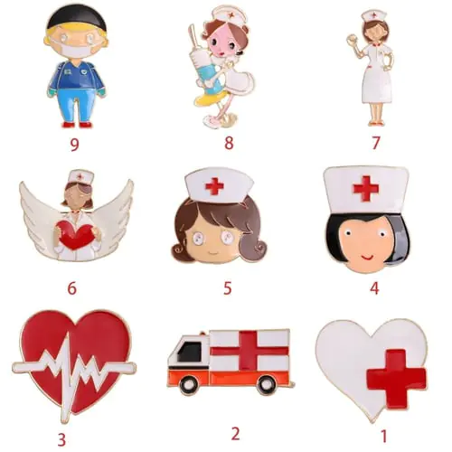 Enamel Nurse Ambulance Heart Brooch Metal Alloy Lapel Pin Jewelry Gift Badges Enamel Nurse Ambulance Heart Brooch Metal Alloy Lapel Pin Jewelry Gift Badges