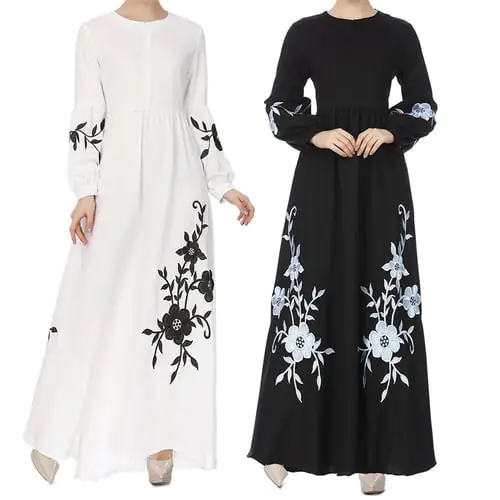Womens Muslim Chiffon Long Sleeve Long Maxi Dress Vintage Dresses Womens Muslim Chiffon Long Sleeve Long Maxi Dress Vintage Dresses