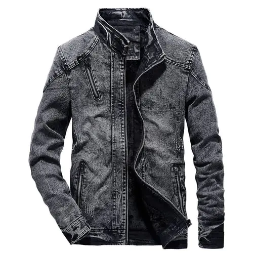 New Vintage Mens Denim Jacket Solid Casual Mens Jeans Coat Fashion Stand Clothes for Men Black Blue Bomber Jacket Men Stand New Vintage Mens Denim Jacket Solid Casual Mens Jeans Coat Fashion Stand Clothes for Men Black Blue Bomber Jacket Men Stand