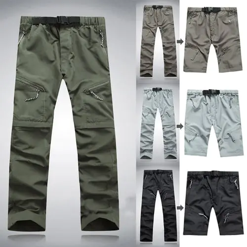 Men Summer Quick Dry Outdoor Thin Detachable proof Pants Trousers BK/L