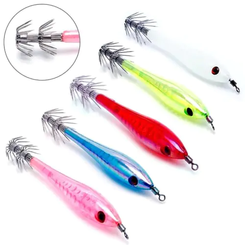 5Pcs Glow In Dark Luminous Squid Cuttlefish Fishing Lures Tackle Jig Bait Hooks 5Pcs Glow In Dark Luminous Squid Cuttlefish Fishing Lures Tackle Jig Bait Hooks