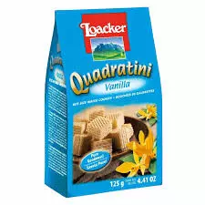 Loacker Quadratini Wafer Bites Vanilla Flavor	125g