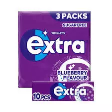 Extra Sugar Free Blueberry Chewing Gum	3Packs x 10Pieces