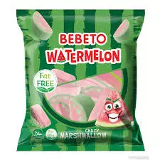 Bebeto Watermelon Fat Free Marshmallows Bag	60g