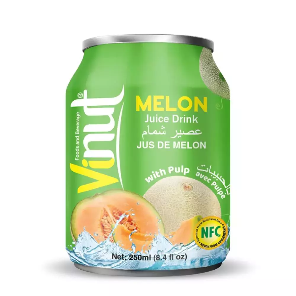 VINUT 30% MELON JUICE W PULP CAN 250ML
