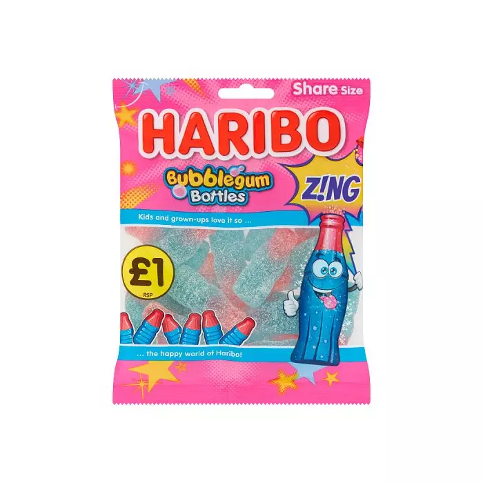 HARIBO BUBBLEGUM BOTTLE ZING PM 160 GR