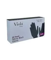 Viola Prima Nitrile Black Gloves Powder Free Small	50Units