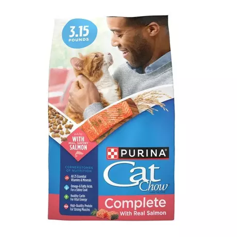Purina Cat Chow Complete High Protein With Salmon Cat Food Dry Formula 3.15 lb