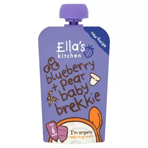 Ella's Kitchen Organic Blueberry and Pear Baby Brekkie Pouch 6+ Months 100g