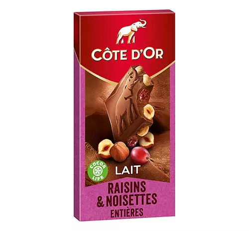 COTE D'OR LAIT RAISIN NOISETTE 180 GR