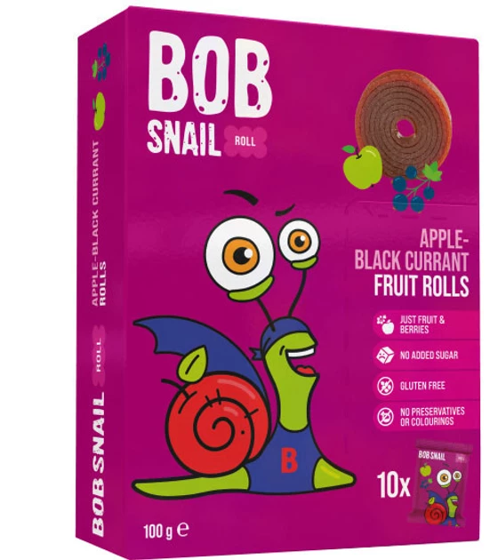 BOB SNAIL FRUIT ROLLS APPLE&BLACKCURRANT 100G