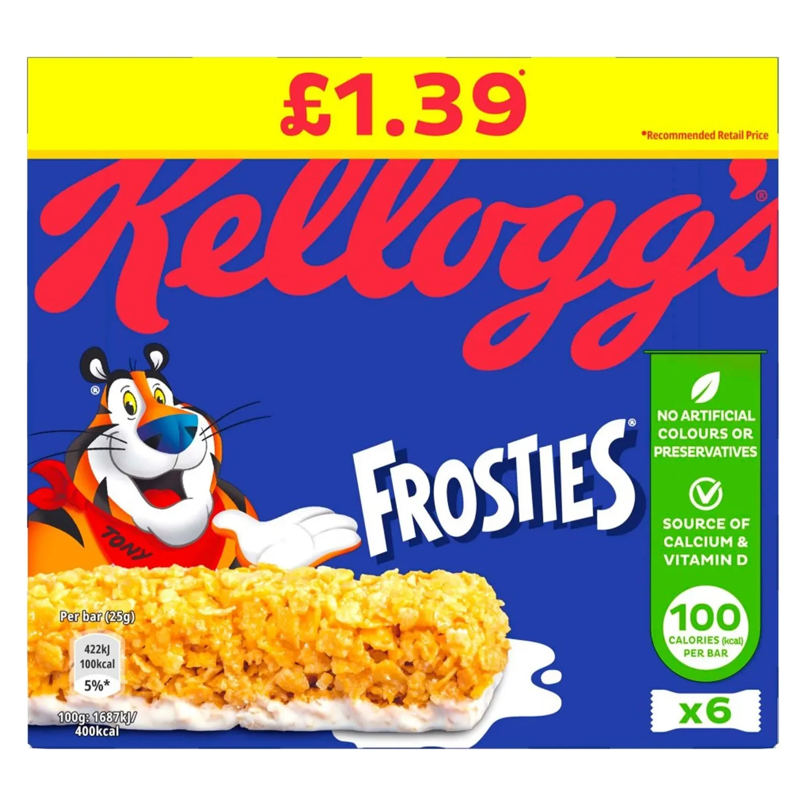 Kelloggs Frosties Bars 6's 150g
