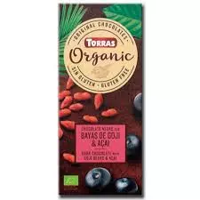 Torras Organic Gluten Free Dark Chocolate with Gogi Beans & Acai	100g