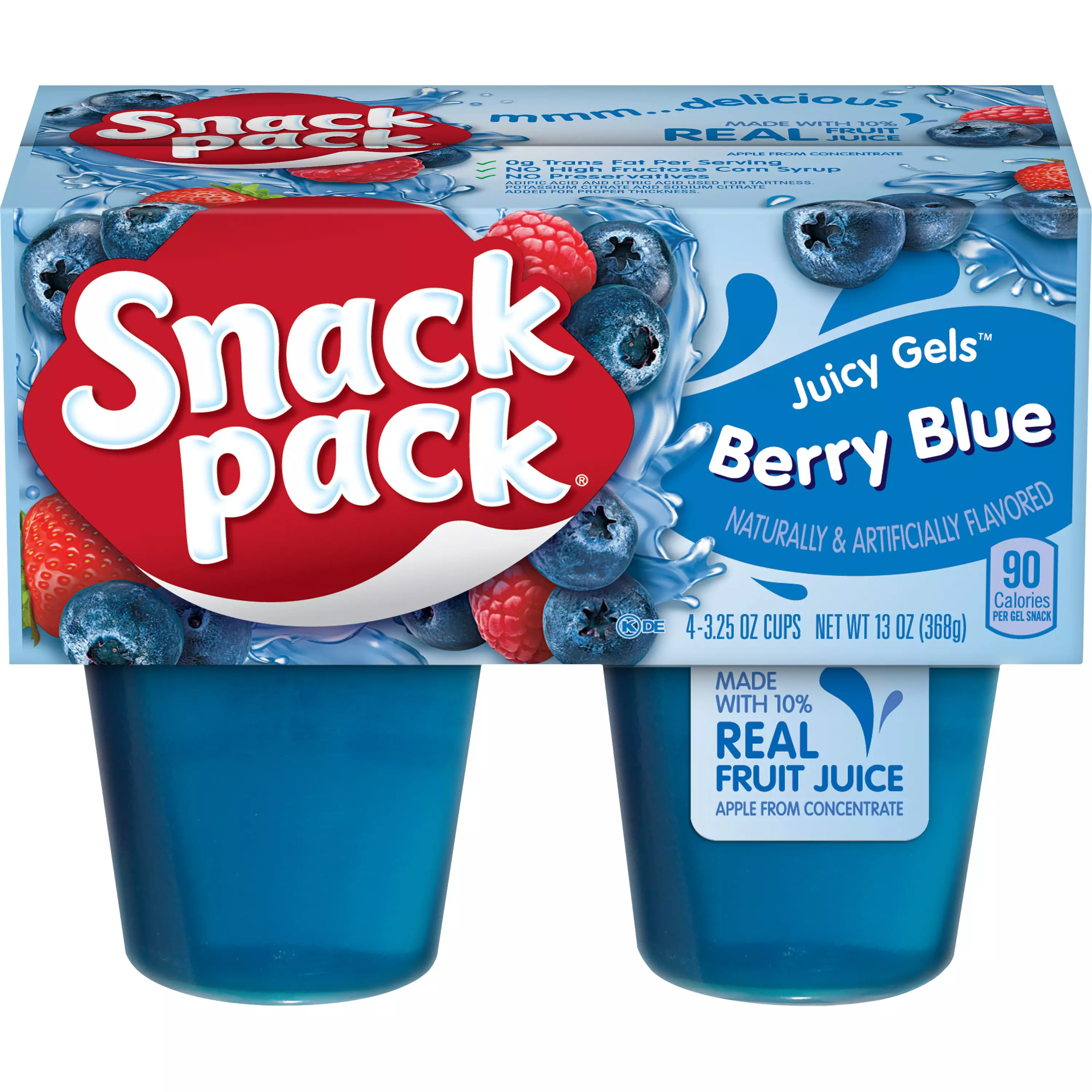 Snack Pack Juicy Gels, Berry Blue 4pcs 368g