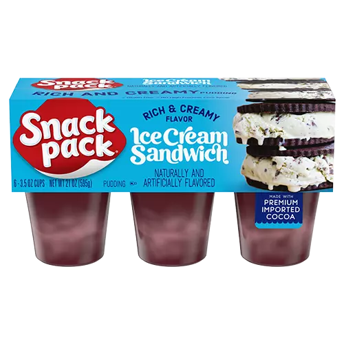 Snack Pack ICE CREAM SANDWICH 6cups 595g