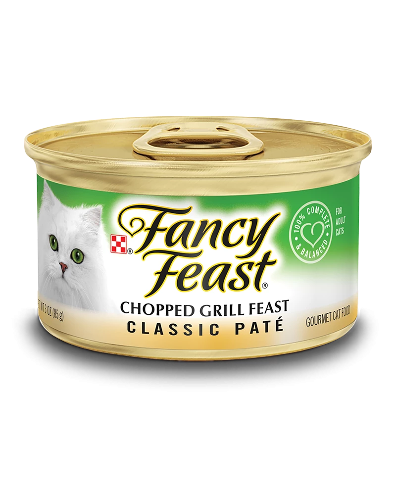 Fancy Feast Classic Paté Chopped Grill Feast Gourmet Wet Cat Food, 3 Oz