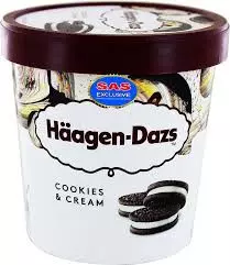 Haagen-Dazs Vanilla Ice Cream with Cookies & Cream Cup	386g